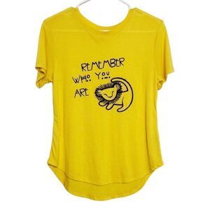 🎄Disney Lion King Remember Who You Are Short Sleeve Shirt Yellow & Black Medium